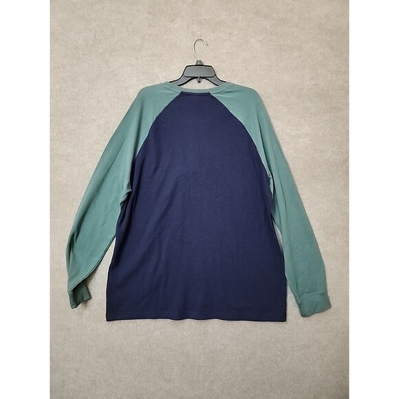 Hurley Logo Graphic Tee Shirt Mens XXL Green Blue Waffle Knit Thermal NEW - Picture 10 of 11